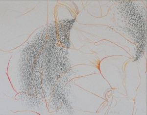 Faltung XII, Verschiedene Materialien auf Papier, 50 x 64 cm, 2013, Erwin Holl