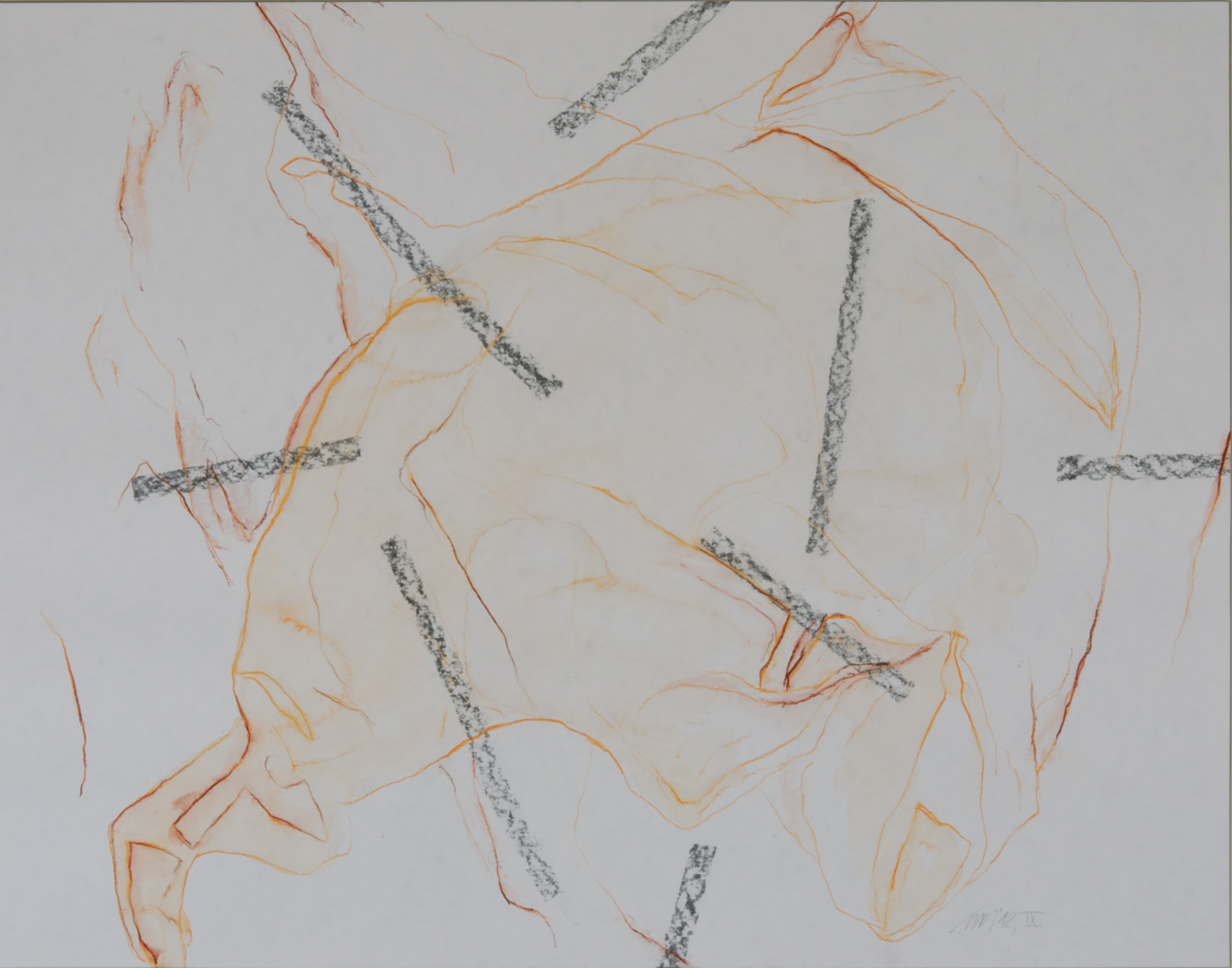 Faltung IX, Verschiedene Materialien auf Papier, 50 x 64 cm, 2012, Erwin Holl