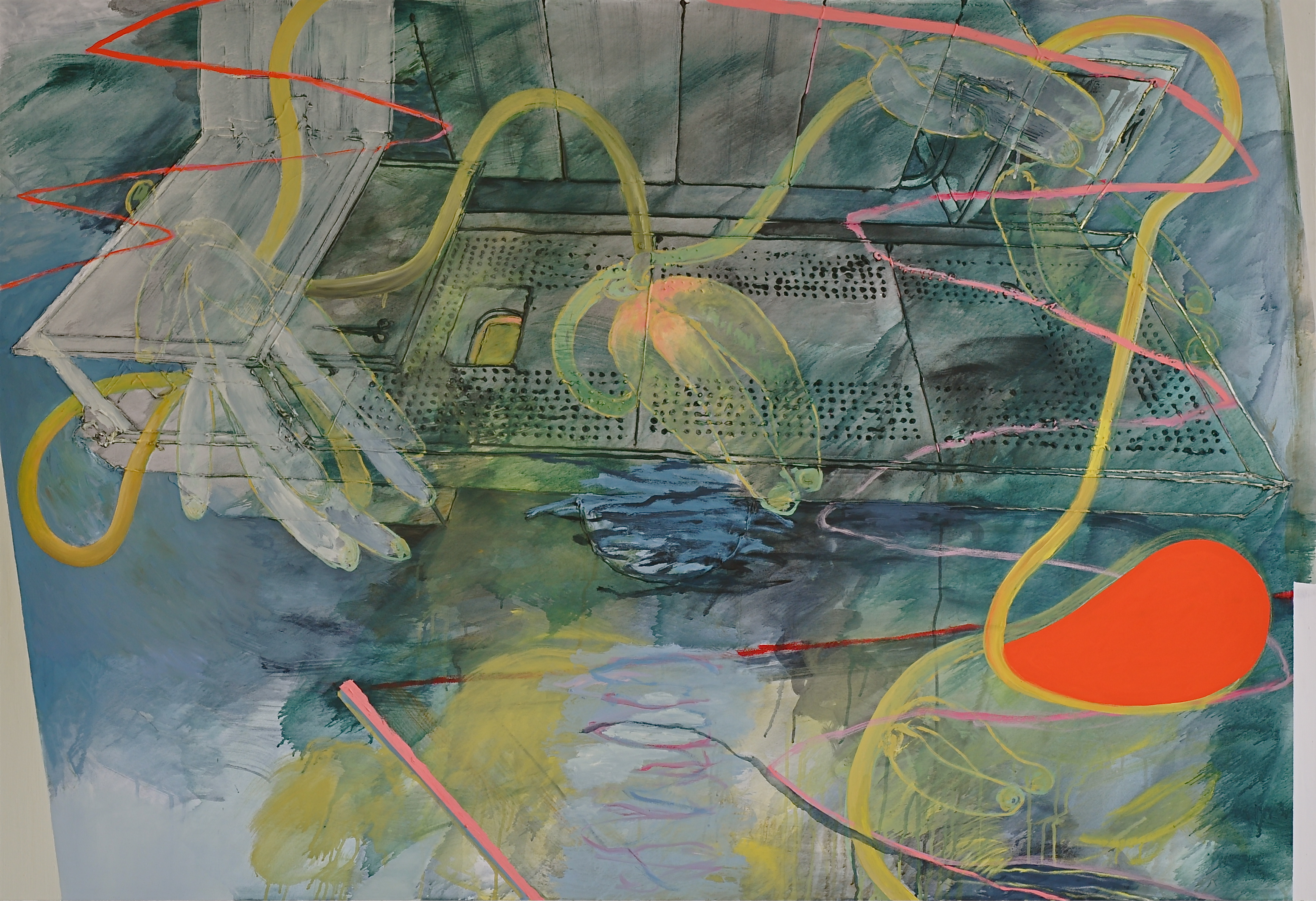 Übergang I, Acryl, Eitempera, Öl auf Baumwollstoff, 130 x 190 cm, 2011, Erwin Holl