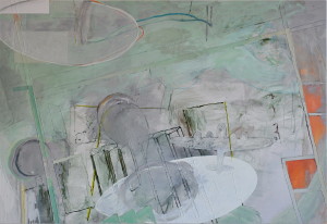 Übergang II, Acryl, Eitempera, Öl auf Baumwollstoff, 130 x 190 cm, 2011, Erwin Holl
