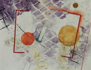 Bezeichnung 8, Verschiedene Materialien auf Papier, 50 x 64 cm, 2008, Erwin Holl