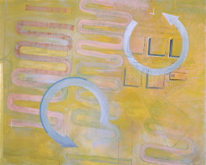 Pfad II, Acryl, Eitempera, Öl auf Baumwollstoff, 190 x 260 cm, 2012, Erwin Holl