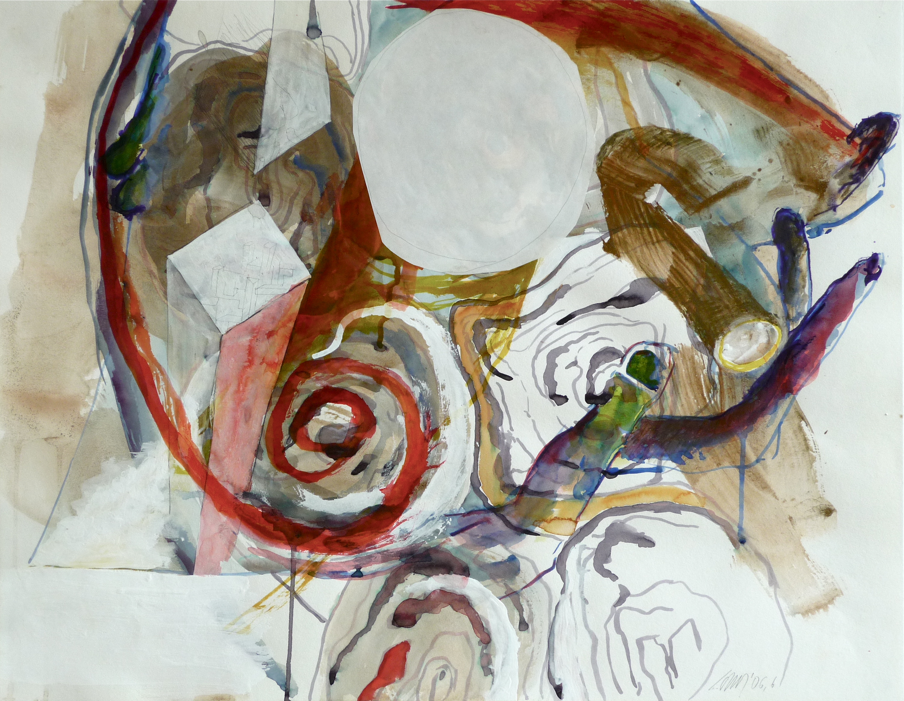 Karenz, Tusche und Aquarell auf Papier, 18 x 13 cm,  2006,  Erwin Holl