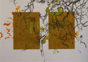 Bezeichnung 11, Verschiedene Materialien auf Papier, 50 x 70 cm, 2009, Erwin Holl