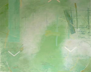 Spuren I, Acryl, Eitempera und Öl auf Baumwollstoff, 210 x 260 cm, 2013, Erwin Holl