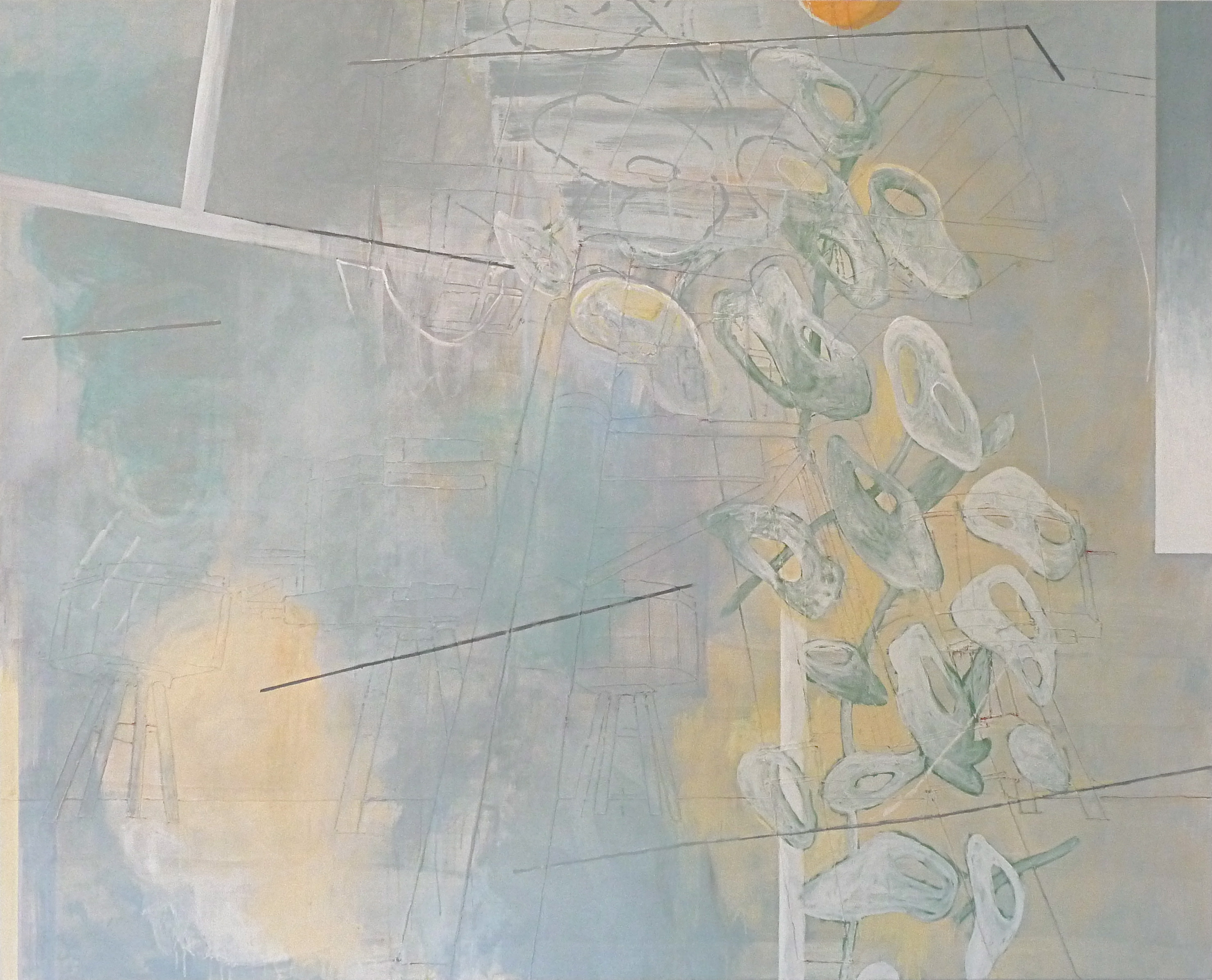 Spuren II, Acryl, Eitempera, Öl auf Baumwollstoff, 190 x 260 cm, 2013, Erwin Holl