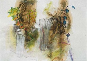 come fare I, Verschiedene Materialien auf Papier, 43 x 61 cm, 2001, Erwin Holl