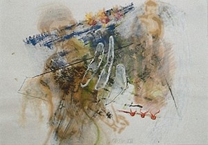 come fare XVII, Verschiedene Materialien auf Papier, 43 x 61 cm, 2002, Erwin Holl