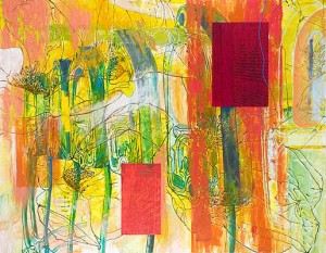 Scivias I, Acryl, Eiöltempera und Öl auf Baumwollstoff, 200 x 260 cm, 2003, Erwin Holl