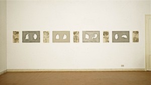 Mitglieder, Beton, Pigmente, Travertin, Fotokopie-Umdruck, 1995, Erwin Holl