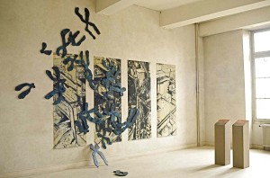 valence, Fotokopie auf Holz, Eitempera auf Leinwand + Fotokopie auf Blei auf Leinwand, 1992, Erwin Holl