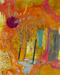 Brandherd 1, Acryl, Eiöltempera und Öl auf Baumwollstoff, 242 x 195 cm, 2004, Erwin Holl
