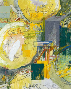 Brandherd 3, Acryl, Eiöltempera und Öl auf Baumwollstoff, 242 x 195 cm, 2004, Erwin Holl