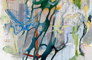 Häutung 3, Acryl, Eiöltempera und Öl auf Baumwollstoff, 130 x 200 cm, 2004, Erwin Holl