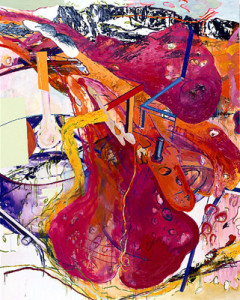 Gorgo I, Acryl, Eiöltempera und Öl auf Baumwollstoff, 250 x 200 cm, 2005, Erwin Holl