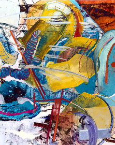 Gorgo II, Acryl, Eiöltempera und Öl auf Baumwollstoff, 250 x 200 cm, 2005, Erwin Holl