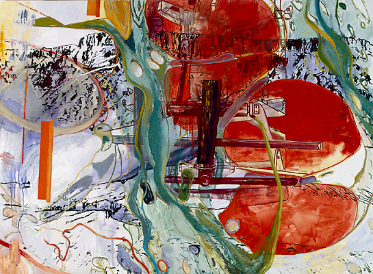 Acryl, Eiöltempera und Öl auf Baumwollstoff, 190 x 260 cm, 2005