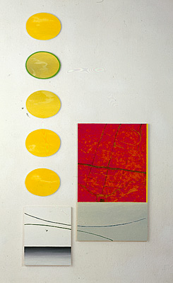 Se non fosse qui, Öl und Tempera auf Leinwand, 7-tlg., 218 x 105 cm, 1987. Erwin Holl