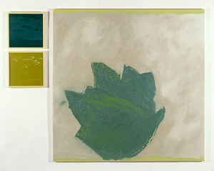 Ohne Titel, Öl auf Baumwolle, versch. Materialien, 3-tlg., 150 x 180 cm, 1988, Erwin Holl