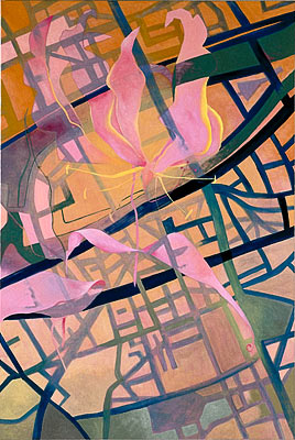 Gloriosa-P, Öl und Acryl auf Baumwolle, 210 x 140 cm, 1989, Erwin Holl