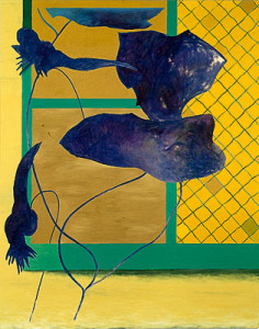 Rankpflanzen mit Kletterhilfe I, Mischtechnik auf Leinwand, 195 x 155 cm, 1989, Erwin Holl