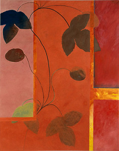 Rankpflanzen mit Kletterhilfe II, Mischtechnik auf Leinwand, 195 x 155 cm, 1989, Erwin Holl