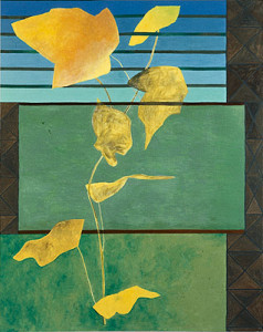 Rankpflanzen mit Kletterhilfe III, Mischtechnik auf Leinwand, 195 x 155 cm, 1989, Erwin Holl