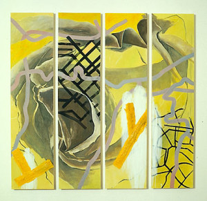 Position 0192-1, Mischtechnik auf Leinwand, 1992, Erwin Holl