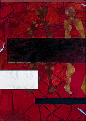 Position 0693-1, Mischtechnik auf Baumwollstoff, 210 x 150 cm, 1993, Erwin Holl
