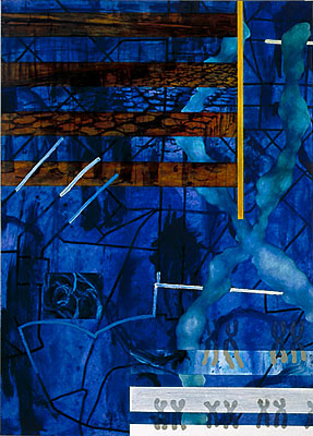 Position 0194-1, Mischtechnik auf Baumwollstoff, 210 x 150 cm, 1994, Erwin Holl