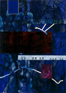 Position 0294-2, Mischtechnik auf Baumwollstoff, 210 x 150 cm, 1994, Erwin Holl