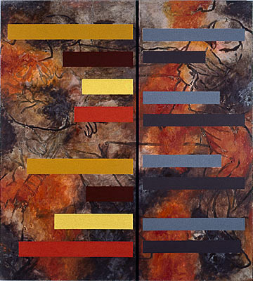 Vergleich I, Mischtechnik auf Leinwand, 200 x 180 cm, 1997, Erwin Holl