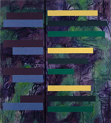 Vergleich II, Mischtechnik auf Leinwand, 200 x 180 cm, 1997, Erwin Holl