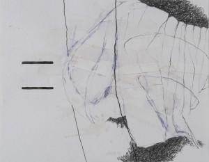Faltung XVII, Verschiedene Materialien auf Papier, 50 x 64 cm, 2014, Erwin Holl