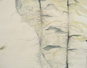 Faltung IV, Verschiedene Materialien auf Papier, 50 x 64 cm, 2011/16, Erwin Holl