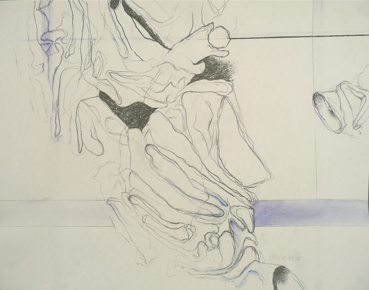 Faltung VII, Verschiedene Materialien auf Papier, 50 x 64 cm, 2012/15, Erwin Holl