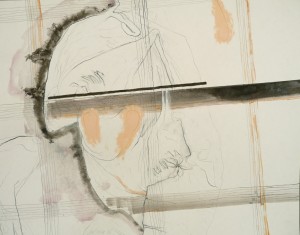 Faltung XV, Verschiedene Materialien auf Papier, 50 x 64 cm, 2014/16, Erwin Holl