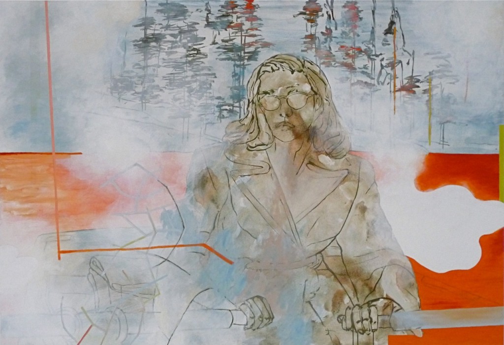 Abfahrt, Acryl, Eitempera, Öl auf Baumwollstoff, 130 x 190 cm, 2016, Erwin Holl