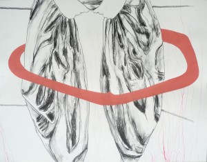 Behang III, Verschiedene Materialien auf Papier, 50 x 64 cm, 2016, Erwin Holl
