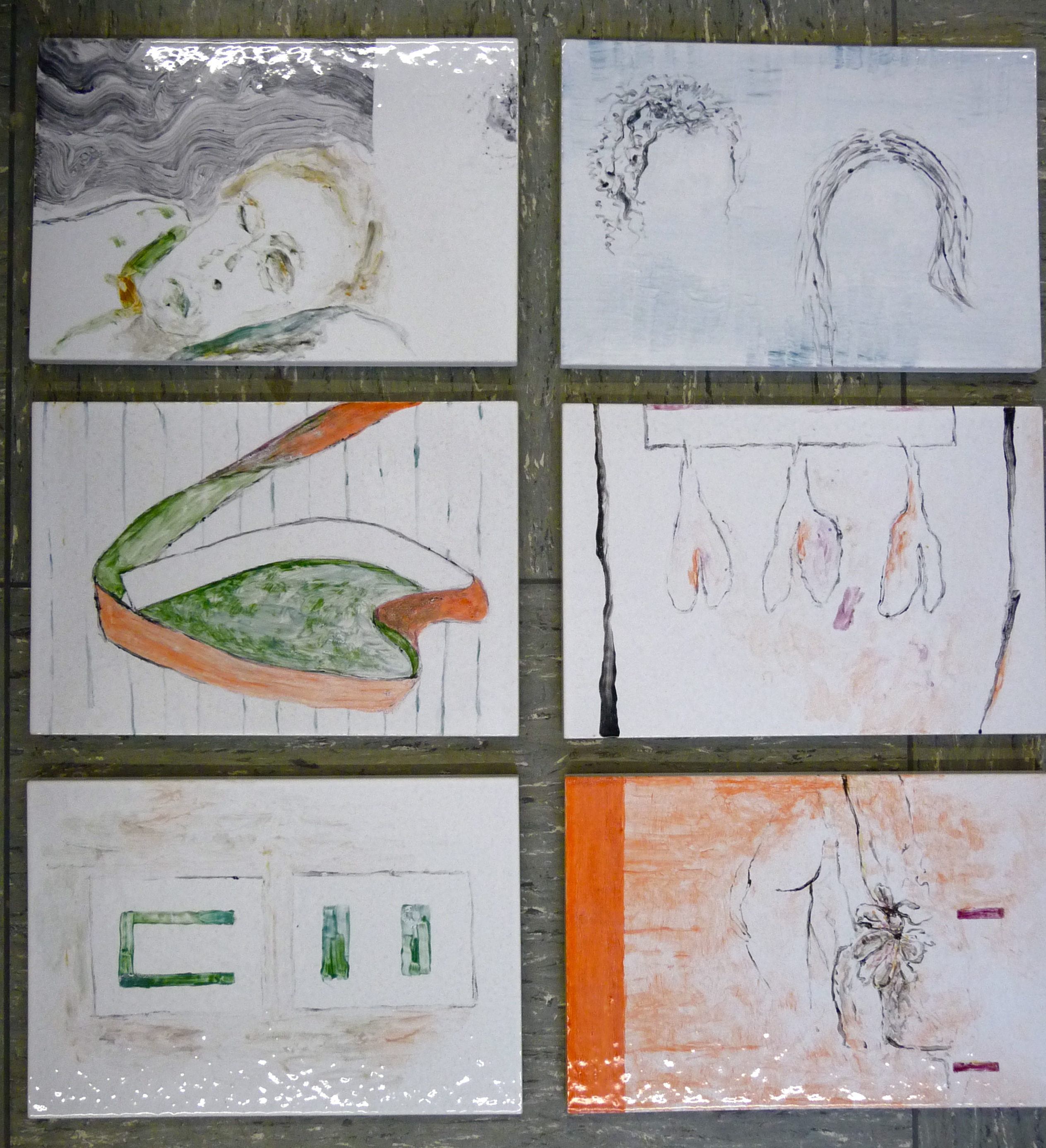 Fayencefliesen, Teil 2, je 22 x 32,5 cm, 2016, Erwin Holl