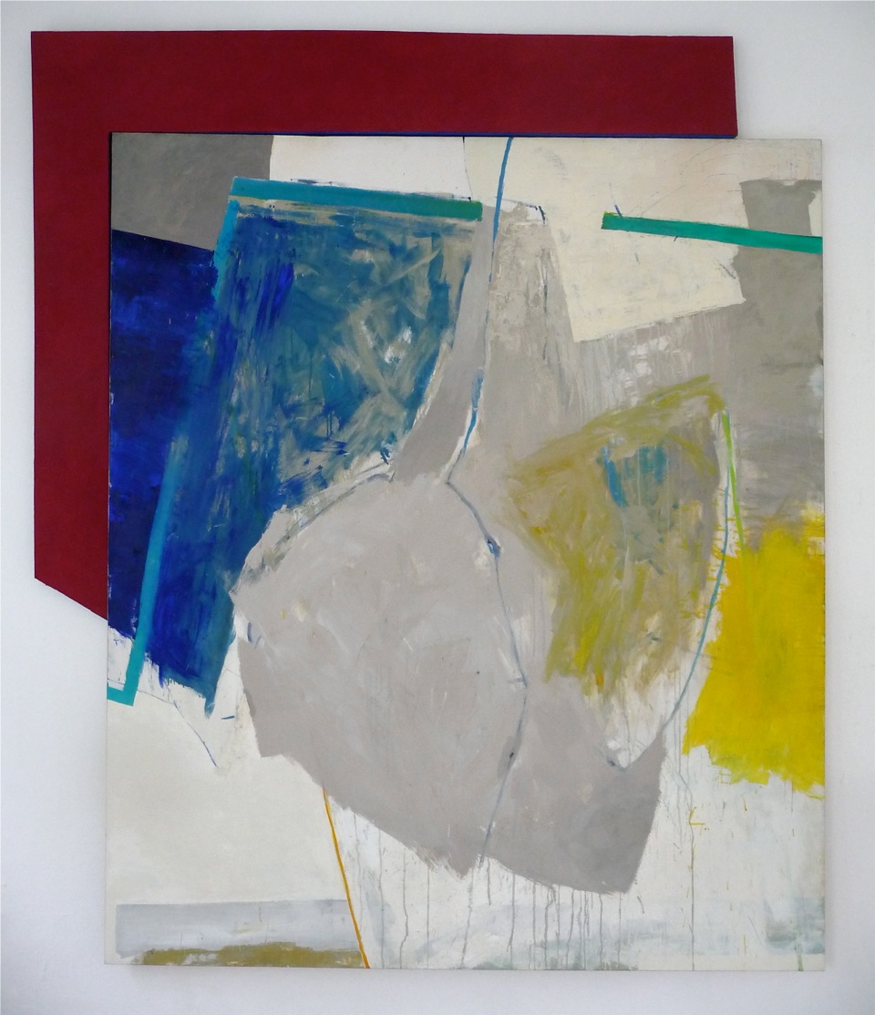 o.T. 8, Acryl, Eiöltempera und Öl auf Leinwand, 194 x 187 cm + Winkel, 2-tlg., 1985, Erwin Holl