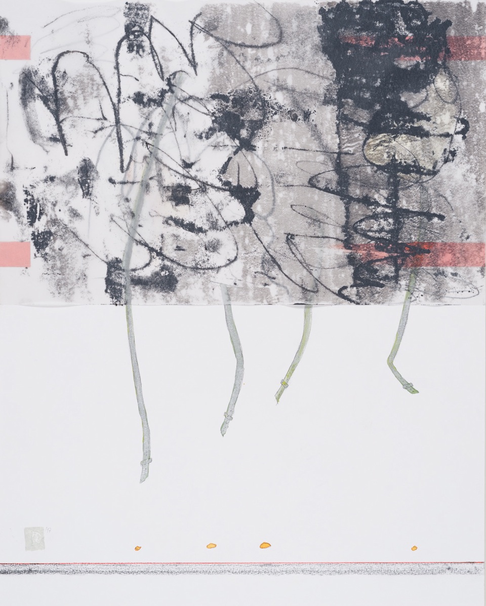 verso-recto 1, Verschiedene Materialien auf Papier, 50 x 64 cm, 2016, Erwin Holl