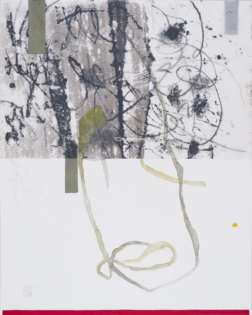 verso-recto 2, Verschiedene Materialien auf Papier, 50 x 64 cm, 2016, Erwin Holl