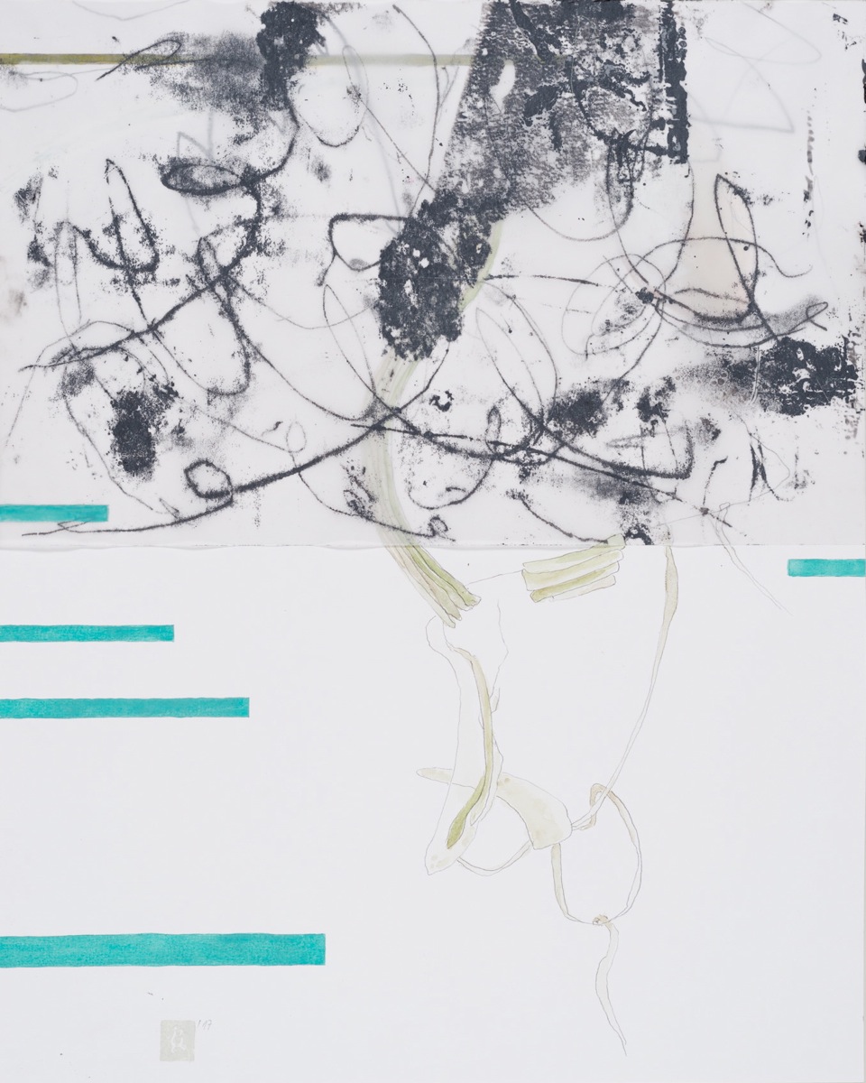 verso-recto-3, Verschiedene Materialien auf Papier, 50 x 64 cm, 2016, Erwin Holl
