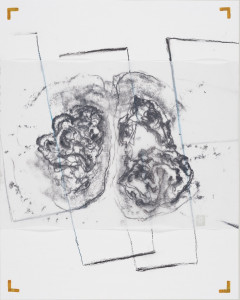 verso-recto I, Verschiedene Materialien auf Papier, 50 x 64 cm, 2016, Erwin Holl