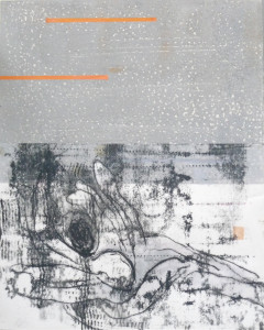 verso-recto e, Verschiedene Materialien auf Papier, 50 x 64 cm, 2016, Erwin Holl