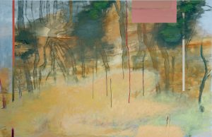 Auflösung V, Acryl, Eiöltempera und Öl auf Baumwollstoff, 130 x 200 cm, 2019, Erwin Holl