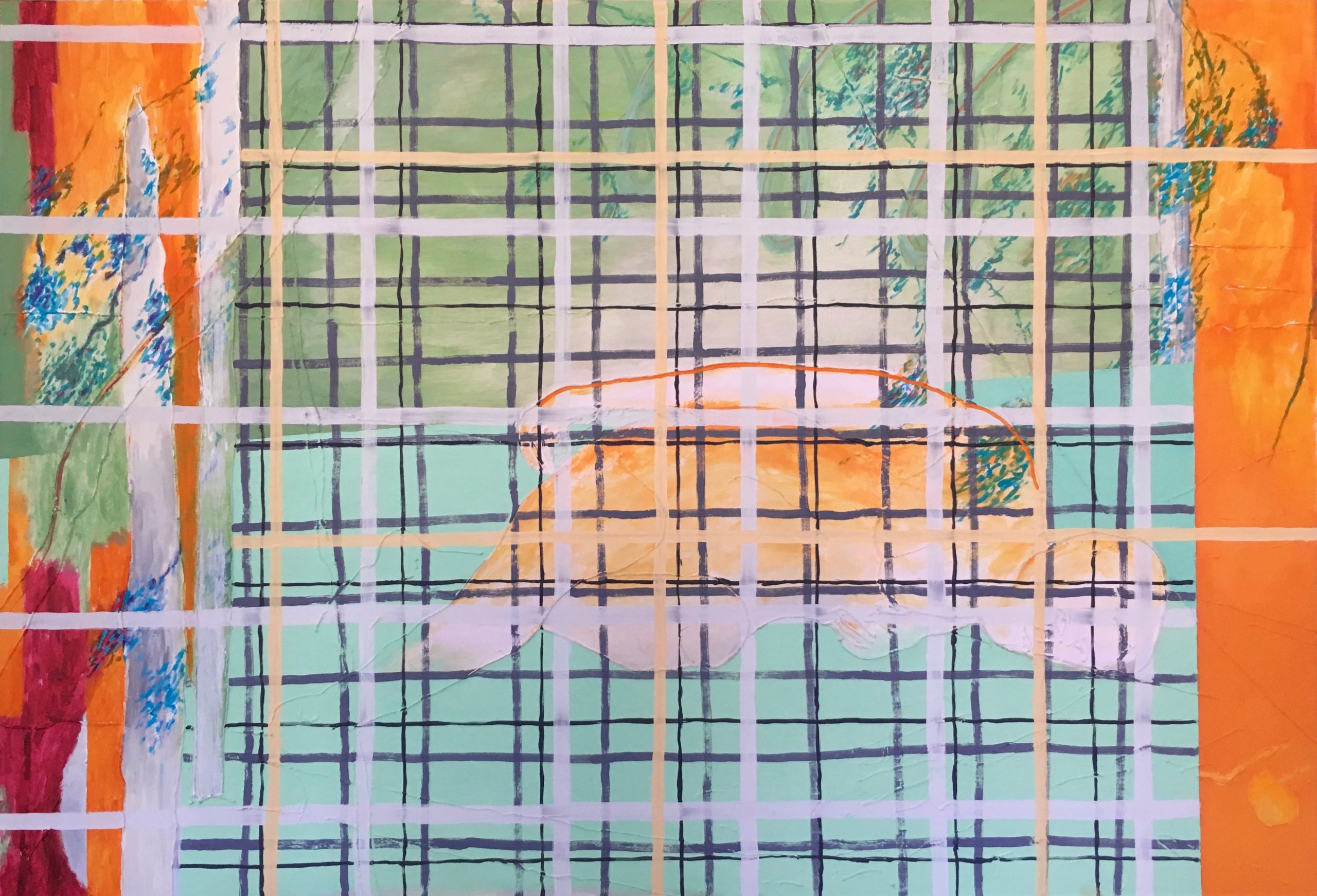 Acryl, Eiöltempera und Öl auf Baumwollstoff, 130 x 200 cm, 2018/19 - Auflö