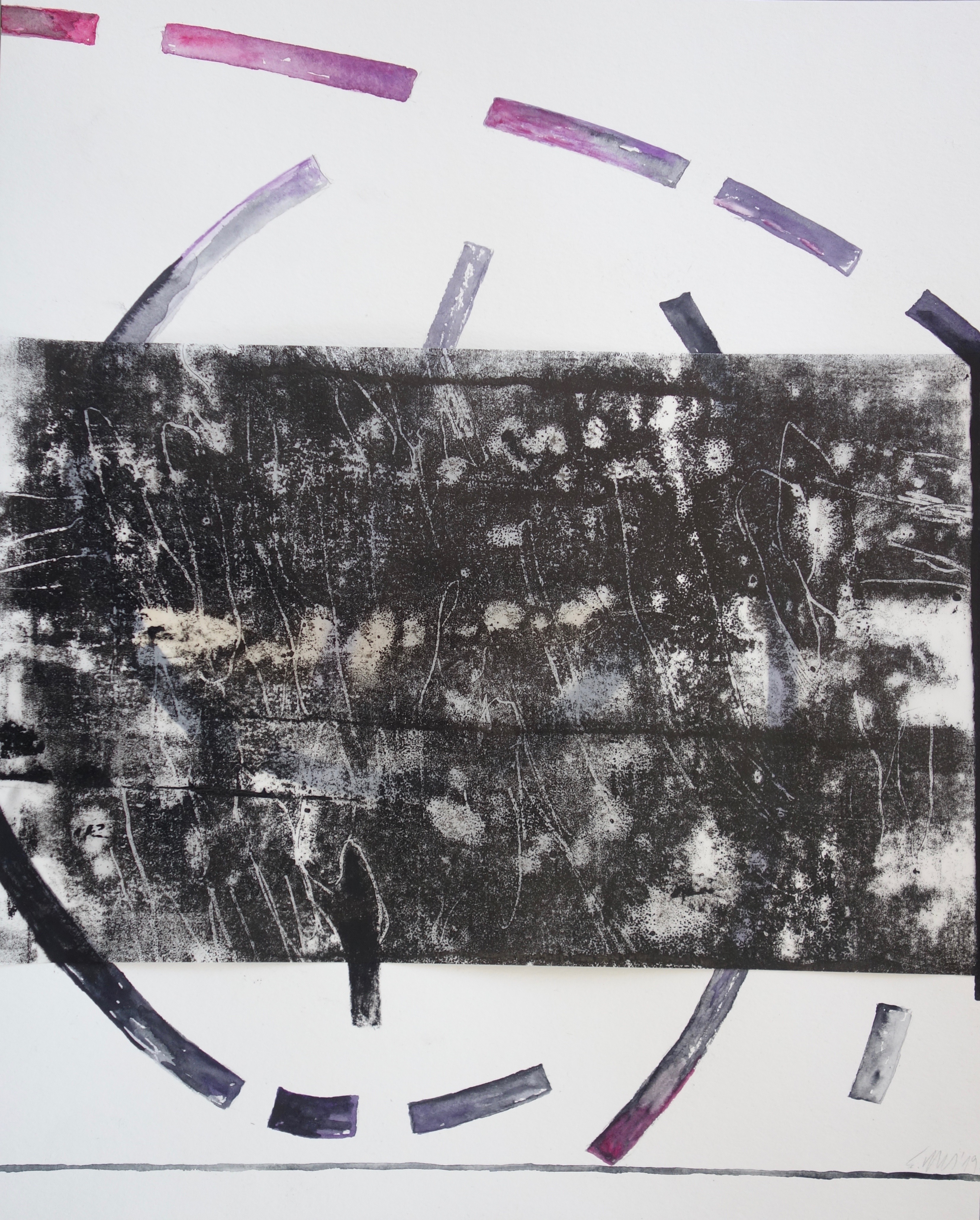 Black Rowney IV, Verschiedene Materialien auf Papier, 50 x 40 cm, 2019, Erwin Holl