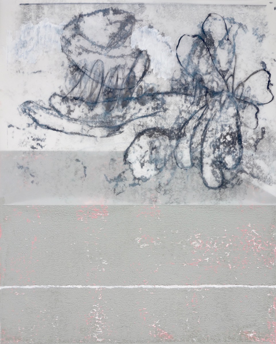 verso-recto I, Verschiedene Materialien auf Papier, 50 x 40 cm, 2020, Erwin Holl